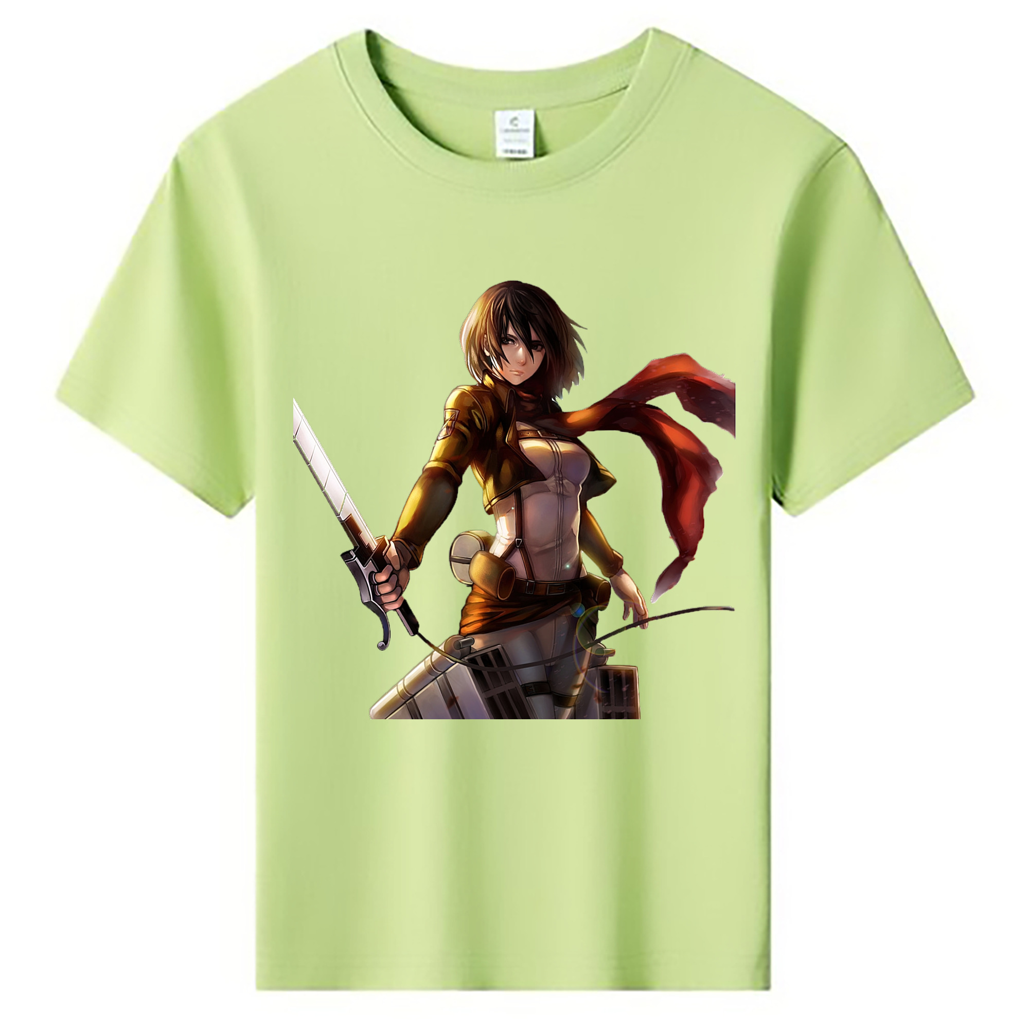 （画像用） 進撃の巨人 ミカサ·アッカーマン Attack on Titan Mikasa Ackerman 綿100％キッズTシャツ（フロントプリント）